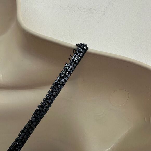 Cache Women’s Vintage Y2K 90s All Over Beaded Criss Criss Back Fitted Mini Dress - Picture 6 of 16